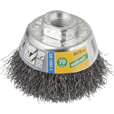 wolfcraft, Schleifmittel, 1 Stahldraht-Topfbürste WS M14 ø70mm wolfcraft, Schleifmittel, 1 Stahldraht-Topfbürste WS M14 ø70mm
