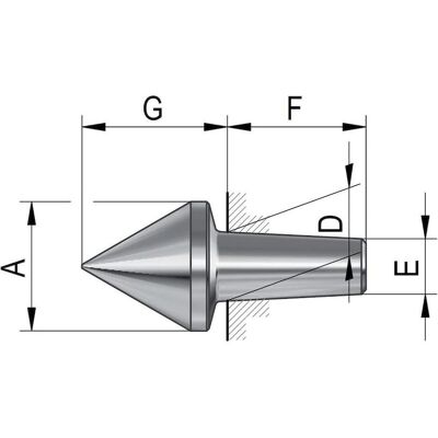 Röhm, Drehmaschine, Auswechselbare Einsätze für mitlaufende Zentrierspitzen. Grösse 102. 60° Röhm, Drehmaschine, Auswechselbare Einsätze für mitlaufende Zentrierspitzen. Grösse 102. 60°