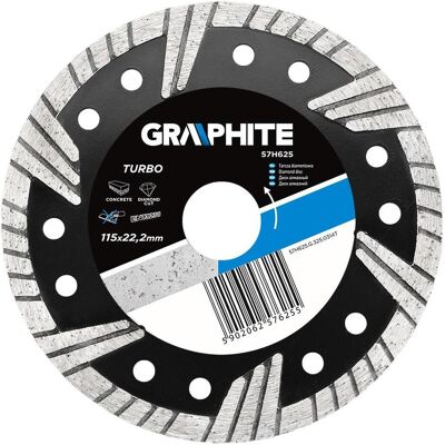 Graphite, Schleifmittel, Graphit-Diamantscheibe 115x22,2 mm Turbo 57H625 Graphite, Schleifmittel, Graphit-Diamantscheibe 115x22,2 mm Turbo 57H625