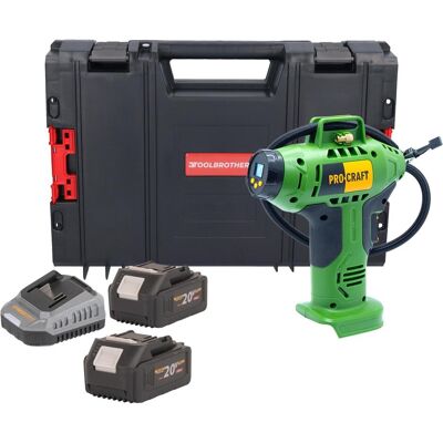 Procraft, Kompressor, LK20 Akku Kompressor 20 V 11 bar + 2x Akku 4,0 Ah + Ladegerät + RHINO Toolcase (11 Bar) Procraft, Kompressor, LK20 Akku Kompressor 20 V 11 bar + 2x Akku 4,0 Ah + Ladegerät + RHINO Toolcase (11 Bar)