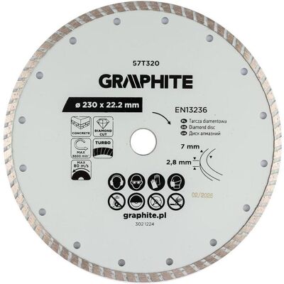 Graphite, Sägeblatt, Turbo-Diamant-Trennscheibe, 230 x 22,22 mm, trocken Graphite, Sägeblatt, Turbo-Diamant-Trennscheibe, 230 x 22,22 mm, trocken