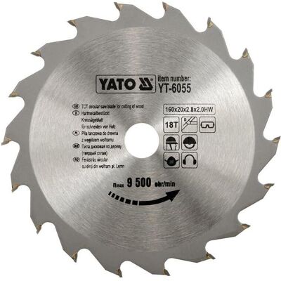 Yato, Sägeblatt, TCT BLADE FOR WOOD 160X18TX20 MM Yato, Sägeblatt, TCT BLADE FOR WOOD 160X18TX20 MM