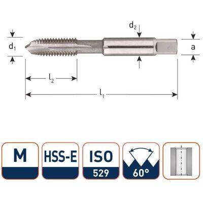 Rotec, Gewindeschneider + Gewindebohrer, 327.1000 HSS-E Maschinengewindebohrer DL ISO 529B M10x1,5 Rotec, Gewindeschneider + Gewindebohrer, 327.1000 HSS-E Maschinengewindebohrer DL ISO 529B M10x1,5