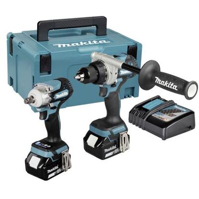 Makita, Bohrmaschine + Akkuschrauber, DLX2588GJ Akku-Kombo-Kit (Bohrschrauber, Schlagschrauber) Makita, Bohrmaschine + Akkuschrauber, DLX2588GJ Akku-Kombo-Kit (Bohrschrauber, Schlagschrauber)