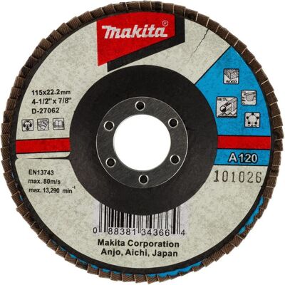 Makita, Schleifmittel, Fächerschleifsch. 115mm A120 (A120) Makita, Schleifmittel, Fächerschleifsch. 115mm A120 (A120)