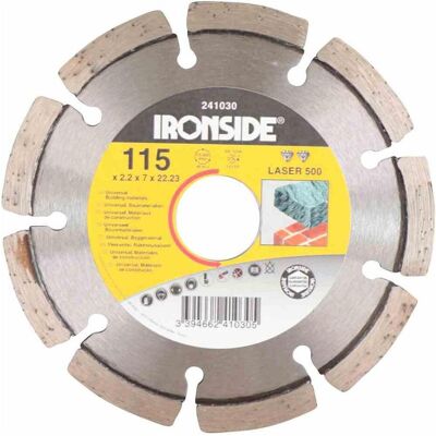 Ironside, Sägeblatt, Diamant-Trennscheiben Laser 500, segmentiert 115mm 2,2/6mm Ironside, Sägeblatt, Diamant-Trennscheiben Laser 500, segmentiert 115mm 2,2/6mm