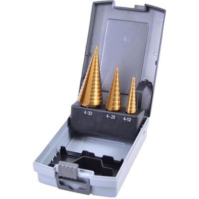 Makita, Bohrereinsatz, Stufenbohrer-Set HSS (D-46573) (32 Millimeter, 4-12mm, 4-20 Millimeter) Makita, Bohrereinsatz, Stufenbohrer-Set HSS (D-46573) (32 Millimeter, 4-12mm, 4-20 Millimeter)