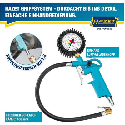 HAZET, Druckluftaufsatz, Reifenfüll-Messgerät 9041-1 HAZET, Druckluftaufsatz, Reifenfüll-Messgerät 9041-1
