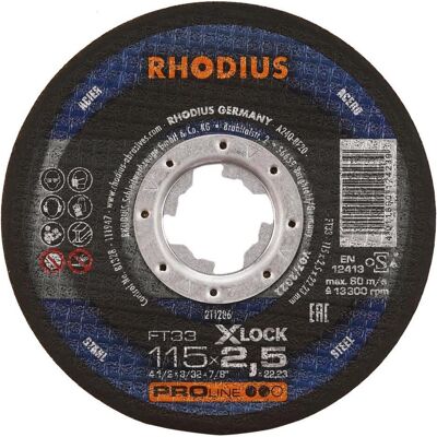 Rhodius, Sägeblatt, PROline FT33 X-LOCK Freihandtrennscheibe 125 x 2,5 x 22,23 mm Rhodius, Sägeblatt, PROline FT33 X-LOCK Freihandtrennscheibe 125 x 2,5 x 22,23 mm