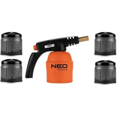 Neo, Lötgerät, Gasleuchtlampe 190 g + 4 rotierende Gaskartuschen (Lötlampe) Neo, Lötgerät, Gasleuchtlampe 190 g + 4 rotierende Gaskartuschen (Lötlampe)