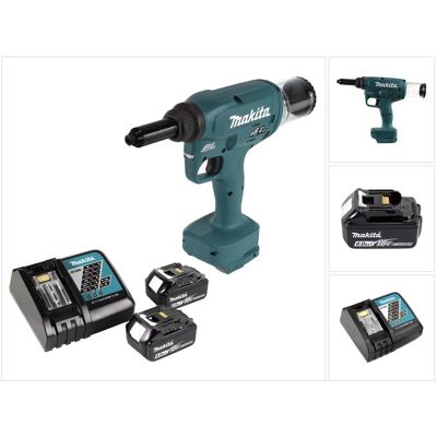Makita, Tacker + Nagelpistole, DRV 250 RG Akku Blindnietsetzgerät 18V 20kN Brushless + 2x Akku 6,0Ah + Ladegerät Makita, Tacker + Nagelpistole, DRV 250 RG Akku Blindnietsetzgerät 18V 20kN Brushless + 2x Akku 6,0Ah + Ladegerät