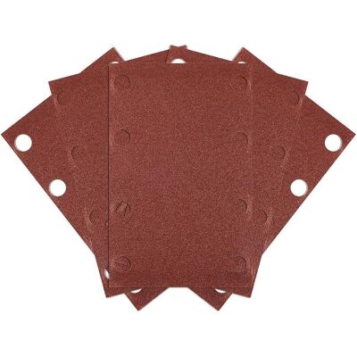 Topex, Schleifmittel, Klett-Schleifblätter, rechteckig 80 x 130 mm, P120, 5 Stück, mit 8 Löchern für 04-623 (120) Topex, Schleifmittel, Klett-Schleifblätter, rechteckig 80 x 130 mm, P120, 5 Stück, mit 8 Löchern für 04-623 (120)