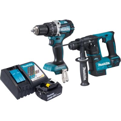 Makita, Bohrmaschine + Akkuschrauber, DLX 2278 RT1 Akku Kombo Kit + DHP 484 Schlagbohrschrauber 54 Nm + DHR 171 Bohrhammer 1,2 J + (Bohrhammer, Schlagbohrschrauber) Makita, Bohrmaschine + Akkuschrauber, DLX 2278 RT1 Akku Kombo Kit + DHP 484 Schlagbohrschrauber 54 Nm + DHR 171 Bohrhammer 1,2 J + (Bohrhammer, Schlagbohrschrauber)