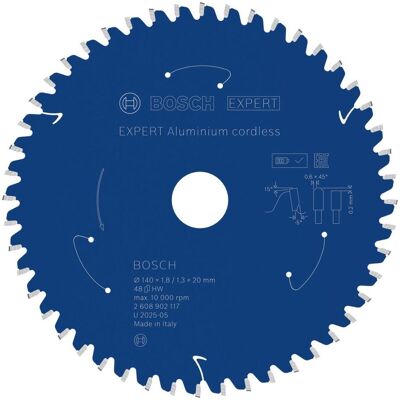 Bosch Professional Zubehör, Sägeblatt, EXPERT Aluminium Kreissägeblatt, 140x20 mm, T48 Bosch Professional Zubehör, Sägeblatt, EXPERT Aluminium Kreissägeblatt, 140x20 mm, T48