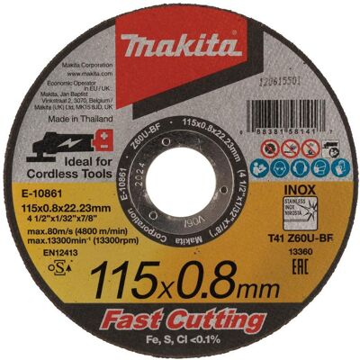 Makita, Sägeblatt, Trennscheibe Inox 115x0,8x22mm extra dünn Makita, Sägeblatt, Trennscheibe Inox 115x0,8x22mm extra dünn