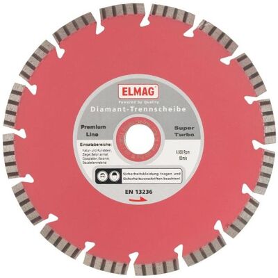 Elmag, Sägeblatt, - Diamantscheibe 115 mm PREMIUM LINE - SUPER TURBO Bohrung: 22,2 mm Elmag, Sägeblatt, - Diamantscheibe 115 mm PREMIUM LINE - SUPER TURBO Bohrung: 22,2 mm