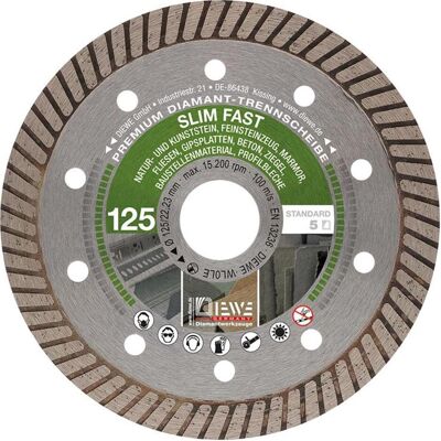 Diewe Diamant-Trennscheibe SlimFast 115 x 1,2 mm - Diamant-Trennscheibe Diewe Diamant-Trennscheibe SlimFast 115 x 1,2 mm - Diamant-Trennscheibe