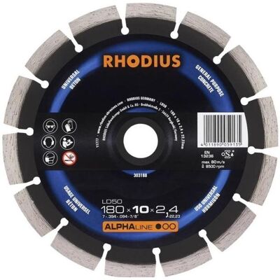 Rhodius LD50 - 180 mm x 7 mm x 22.23 mm - Diamantscheibe Rhodius LD50 - 180 mm x 7 mm x 22.23 mm - Diamantscheibe