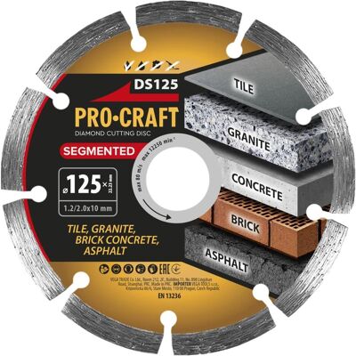 Procraft, Sägeblatt, DS125 Diamanttrennscheibe 125 x 22,23 mm Procraft, Sägeblatt, DS125 Diamanttrennscheibe 125 x 22,23 mm