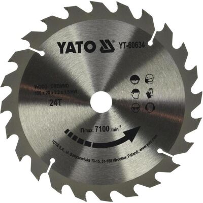 Yato, Sägeblatt, Hartmetall-Sägeblatt für Holz 190 x 20 mm 24z (YT-60634) Yato, Sägeblatt, Hartmetall-Sägeblatt für Holz 190 x 20 mm 24z (YT-60634)