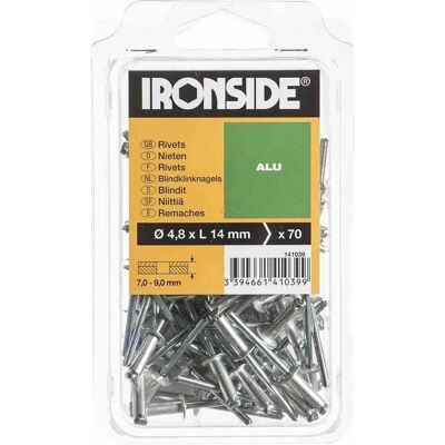 Ironside, Nieten, Blindnieten 4,8 x 14 mm Aluminium, Verpackungsinhalt: 70 Stück Ironside, Nieten, Blindnieten 4,8 x 14 mm Aluminium, Verpackungsinhalt: 70 Stück
