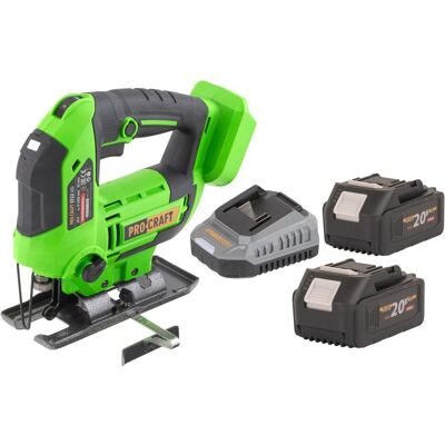 Procraft, Stichsäge, ST22 Akku Stichsäge 20 V 80 mm Brushless + 2x Akku 4,0 Ah + Ladegerät Procraft, Stichsäge, ST22 Akku Stichsäge 20 V 80 mm Brushless + 2x Akku 4,0 Ah + Ladegerät