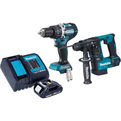 Makita, Bohrmaschine + Akkuschrauber, DLX 2278 SY1 Akku Kombo Kit + DHP 484 Schlagbohrschrauber 54 Nm + DHR 171 Bohrhammer 1,2 J + (Bohrhammer, Schlagbohrschrauber) Makita, Bohrmaschine + Akkuschrauber, DLX 2278 SY1 Akku Kombo Kit + DHP 484 Schlagbohrschrauber 54 Nm + DHR 171 Bohrhammer 1,2 J + (Bohrhammer, Schlagbohrschrauber)