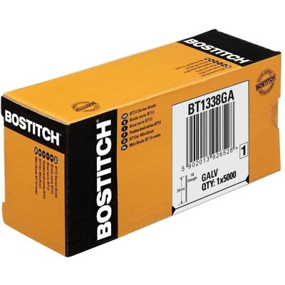 Bostitch, Tackerklammern + Tackernägel, Stifte für Nagelpistole, Typ BT13, verzinkt, 38x1,25mm, 5000 Stk. Bostitch, Tackerklammern + Tackernägel, Stifte für Nagelpistole, Typ BT13, verzinkt, 38x1,25mm, 5000 Stk.