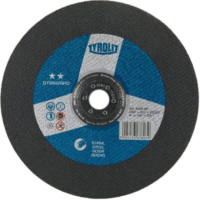 Tyrolit, Winkelschleifer, Skaereskive forsat STANDARD 230X3,0X22 Stål (230 mm) Tyrolit, Winkelschleifer, Skaereskive forsat STANDARD 230X3,0X22 Stål (230 mm)