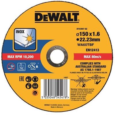 DeWalt, Sägeblatt, 150 x 1.6mm EXTREME Cutting INOX DeWalt, Sägeblatt, 150 x 1.6mm EXTREME Cutting INOX