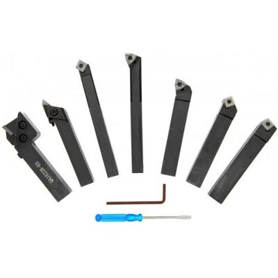Elmag, Zubehör Maschine, - Wendeplatten-Drehmeissel-Satz 7-teilig, 16 x 16 mm Elmag, Zubehör Maschine, - Wendeplatten-Drehmeissel-Satz 7-teilig, 16 x 16 mm