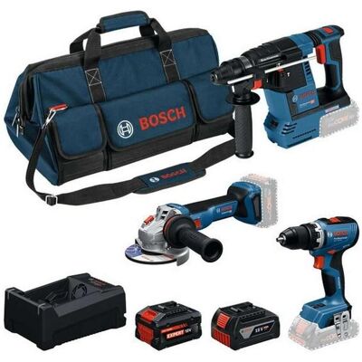 Bosch Professional, Elektrowerkzeug Set, GSR 18V-65 + GBH 18V-26 + GWS 18V-11 Bosch Professional, Elektrowerkzeug Set, GSR 18V-65 + GBH 18V-26 + GWS 18V-11