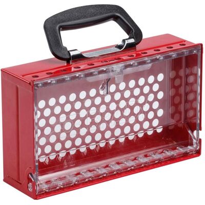 Brady, Zubehör Maschine, SlimView Gruppenverschlusskasten, Hochleistungsstahl mit Deckel aus Polycarbonat, Rot/Transp Brady, Zubehör Maschine, SlimView Gruppenverschlusskasten, Hochleistungsstahl mit Deckel aus Polycarbonat, Rot/Transp