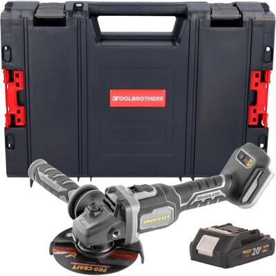 Procraft, Winkelschleifer, Industrial AG125Bbb Akku Winkelschleifer 20 V 125 mm Brushless + 1x Akku 2,0 Ah + RHINO (125 mm) Procraft, Winkelschleifer, Industrial AG125Bbb Akku Winkelschleifer 20 V 125 mm Brushless + 1x Akku 2,0 Ah + RHINO (125 mm)