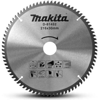 Makita, Sägeblatt, Zubehör D-81452 Kreissägeblatt multi 216x30 80T 5g Makita, Sägeblatt, Zubehör D-81452 Kreissägeblatt multi 216x30 80T 5g