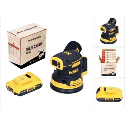 DeWalt, Schleifmaschine + Poliermaschine, DCW 210 N Akku Exzenterschleifer 18 V 125 mm Brushless + 1x Akku 2,0 Ah + 1x Toolbrothers (Exzenterschleifer) DeWalt, Schleifmaschine + Poliermaschine, DCW 210 N Akku Exzenterschleifer 18 V 125 mm Brushless + 1x Akku 2,0 Ah + 1x Toolbrothers (Exzenterschleifer)