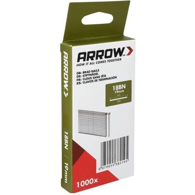 Arrow, Tackerklammern + Tackernägel, 382195 Tackernägel Produktabmessung, Länge 19 mm 1000 St. Arrow, Tackerklammern + Tackernägel, 382195 Tackernägel Produktabmessung, Länge 19 mm 1000 St.