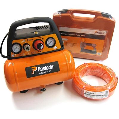 Paslode, Tacker + Nagelpistole, 142571 FN1850.2 Stiftnagler (16 - 50 mm) + Proline 160 Kompressor (Nagelpistole) Paslode, Tacker + Nagelpistole, 142571 FN1850.2 Stiftnagler (16 - 50 mm) + Proline 160 Kompressor (Nagelpistole)