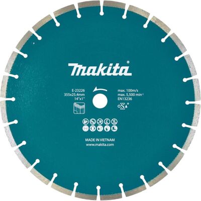 Makita, Sägeblatt, Diamanttrennscheibe nass / trocken 355x25,4 mm - E Makita, Sägeblatt, Diamanttrennscheibe nass / trocken 355x25,4 mm - E
