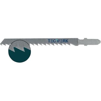 Tecwerk, Sägeblatt, Stichsägeblatt Gesamtlänge 100 mm Zahnteilung 4 mm Stärke 1,45 mm HCS Tecwerk, Sägeblatt, Stichsägeblatt Gesamtlänge 100 mm Zahnteilung 4 mm Stärke 1,45 mm HCS