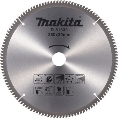 Makita, Sägeblatt, Zubehör D-81832 Kreissägeblatt multi 260x30 120T 5g Makita, Sägeblatt, Zubehör D-81832 Kreissägeblatt multi 260x30 120T 5g