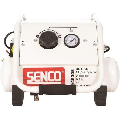 Senco, Kompressor, AC8305 Compressor - Geluidsarm - 350W - 9 bar - 5L - 33L/m (5 l, 9 Bar) Senco, Kompressor, AC8305 Compressor - Geluidsarm - 350W - 9 bar - 5L - 33L/m (5 l, 9 Bar)