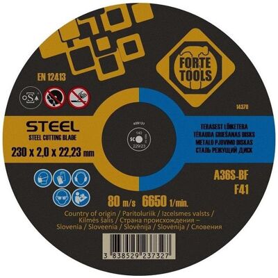 Forte tools, Sägeblatt, CUTTING DISC 230X2.0X22METAL Forte tools, Sägeblatt, CUTTING DISC 230X2.0X22METAL