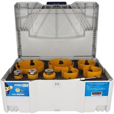 Pro-Fit, Lochsäge, ProFit 090832127DSCT1 Lochsägen-Mehrzweck-Set 32/35/44/51/68/76/82/111/127 mm (111 mm, 127 mm, 32 mm, 35 mm, 44 mm, 51 mm, 68 mm, 76 mm, 82 mm) Pro-Fit, Lochsäge, ProFit 090832127DSCT1 Lochsägen-Mehrzweck-Set 32/35/44/51/68/76/82/111/127 mm (111 mm, 127 mm, 32 mm, 35 mm, 44 mm, 51 mm, 68 mm, 76 mm, 82 mm)