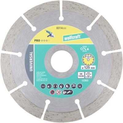 wolfcraft PRO UNIVERSAL Diamant-Trennscheibe Ø 125 mm - Diamant-Trennscheibe wolfcraft PRO UNIVERSAL Diamant-Trennscheibe Ø 125 mm - Diamant-Trennscheibe