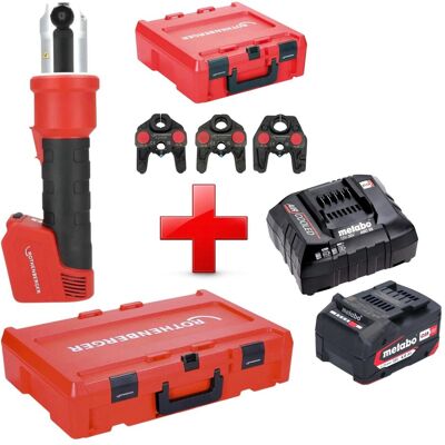 Rothenberger, Presswerkzeug, ROMAX NANO Akku Pressmaschine 18 V 34 kN CAS + 1x Akku 4,0 Ah + Ladegerät + 3 tlg. TH (Rohrpresse) Rothenberger, Presswerkzeug, ROMAX NANO Akku Pressmaschine 18 V 34 kN CAS + 1x Akku 4,0 Ah + Ladegerät + 3 tlg. TH (Rohrpresse)