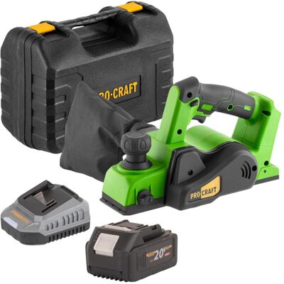 Procraft, Hobelmaschine, PE20BLbb Akku Hobel 20 V 82 mm Brushless + 1x Akku 4,0 Ah + Ladegerät + Koffer Procraft, Hobelmaschine, PE20BLbb Akku Hobel 20 V 82 mm Brushless + 1x Akku 4,0 Ah + Ladegerät + Koffer