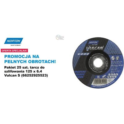 Norton Vulcan 125mm x 6,4mm A30S Metall-Schleifscheibe - Schleifscheibe Norton Vulcan 125mm x 6,4mm A30S Metall-Schleifscheibe - Schleifscheibe