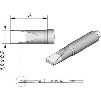 JBC C115114/1,8 x 0,5 mm Lötspitze - Lötspitze JBC C115114/1,8 x 0,5 mm Lötspitze - Lötspitze