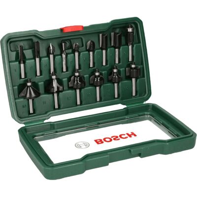 Bosch Zubehör, Fräser, HM-Fräser-Set mit 8 mm Schaft, 15-teilig Bosch Zubehör, Fräser, HM-Fräser-Set mit 8 mm Schaft, 15-teilig